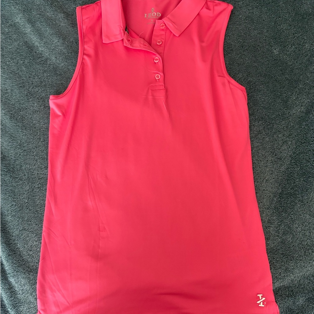 IZOD Pink Sleeveless Polo Shirt